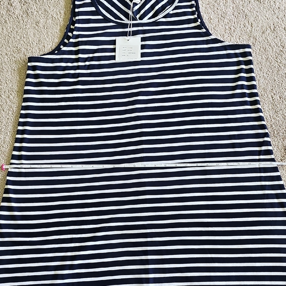 beachlunchlounge Navy and White Striped Tank Dress - Picture 4 of 8